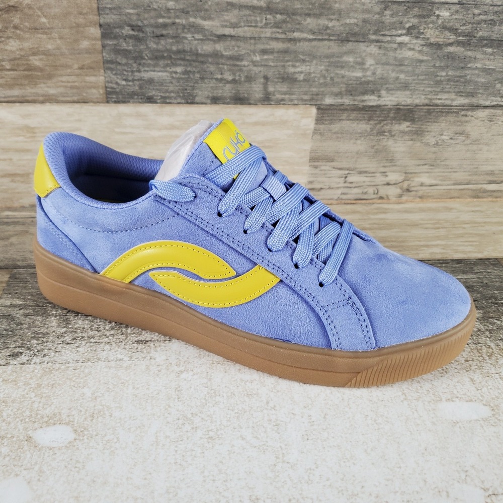 Ryka Viv Next Womens Shoes Sz 6.5 M Running Blue Yellow Suede Lace Up Sneakers